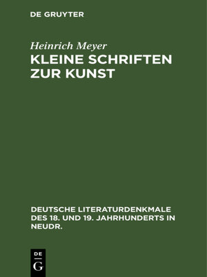 cover image of Kleine Schriften zur Kunst
